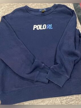 Polo by Ralph Lauren Navy Crewneck with Logo Accent